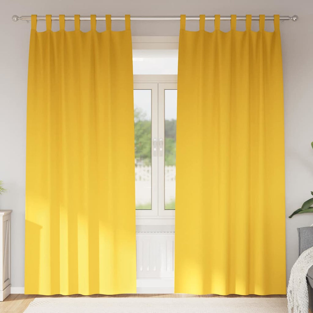 Senfgelbe Verdunkelungsvorhänge mit Ringen 245x140cm, 2er-Set