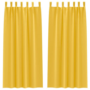 Senfgelbe Verdunkelungsvorhänge mit Ringen, 2er-Set