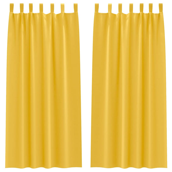 Senfgelbe Verdunkelungsvorhänge mit Ringen, 2er-Set