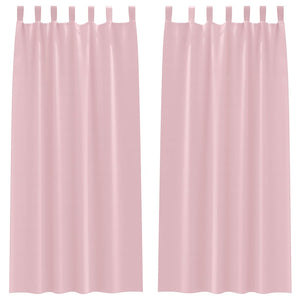Babyrosa Verdunkelungsvorhänge mit Ringen 225x140cm, 2er-Set