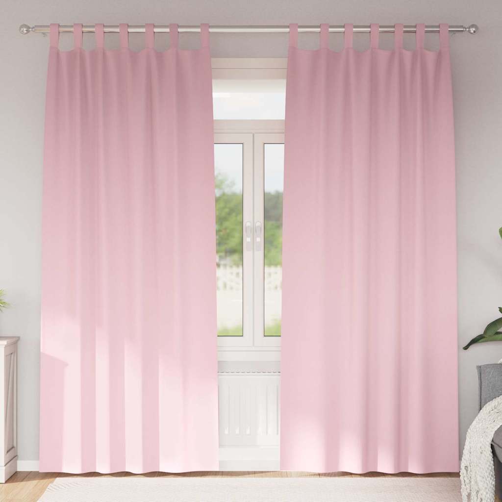 Babyrosa Verdunkelungsvorhänge mit Ringen 245x140cm