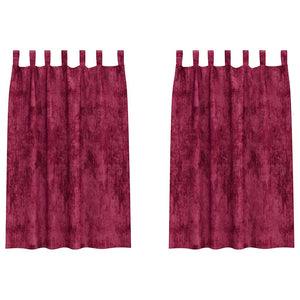 Samtvorhänge Weinrot 175x140 cm, 2er Set