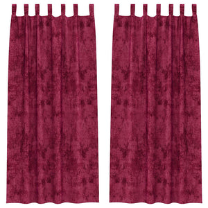 Weinrote Samtvorhänge, 2er-Set, 245x140 cm