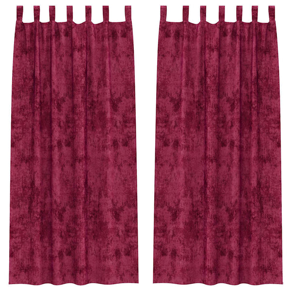 Weinrote Samtvorhänge, 2er-Set, 245x140 cm