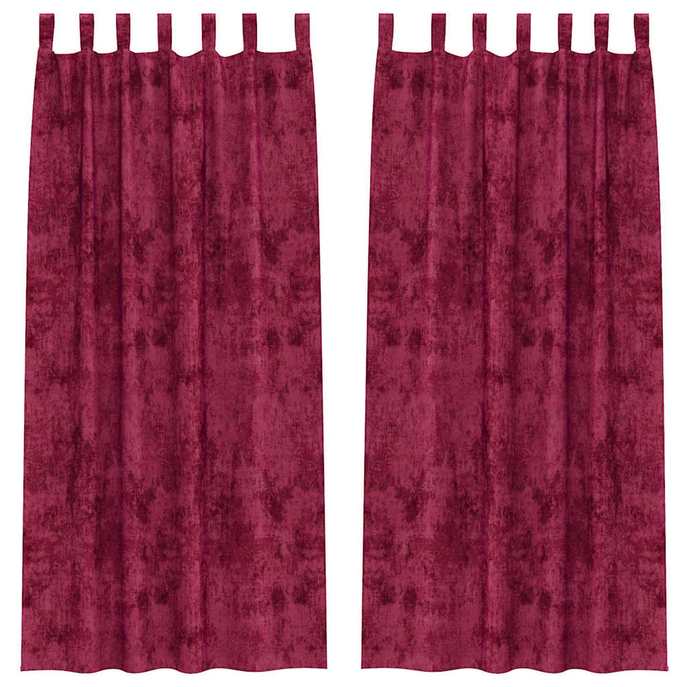 Weinrote Samtvorhänge, 260x140cm, 2er-Set