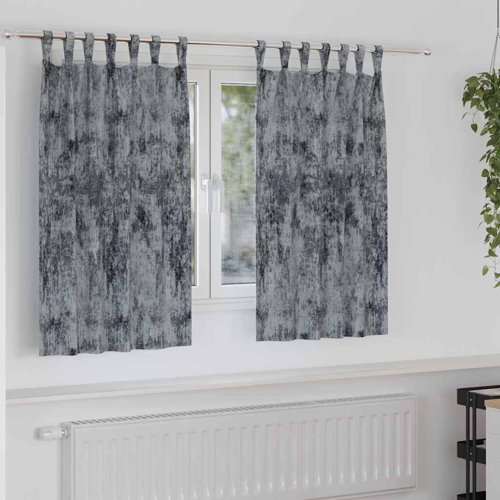 Silbergraue Samtvorhänge 140x140cm, 2er-Set