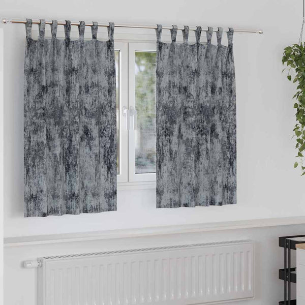 Silbergraue Samtvorhänge 140x140cm, 2er-Set