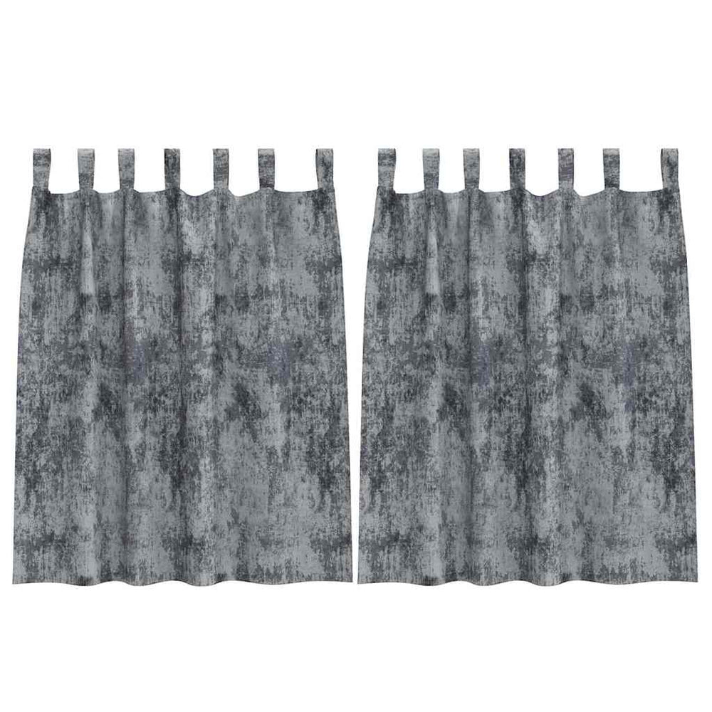 Silbergraue Samtvorhänge 140x140cm, 2er-Set