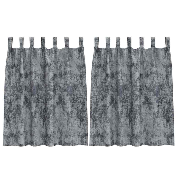 Silbergraue Samtvorhänge 140x140cm, 2er-Set