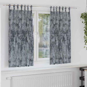 Silbergraue Samtvorhänge, 175x140cm, 2er-Set