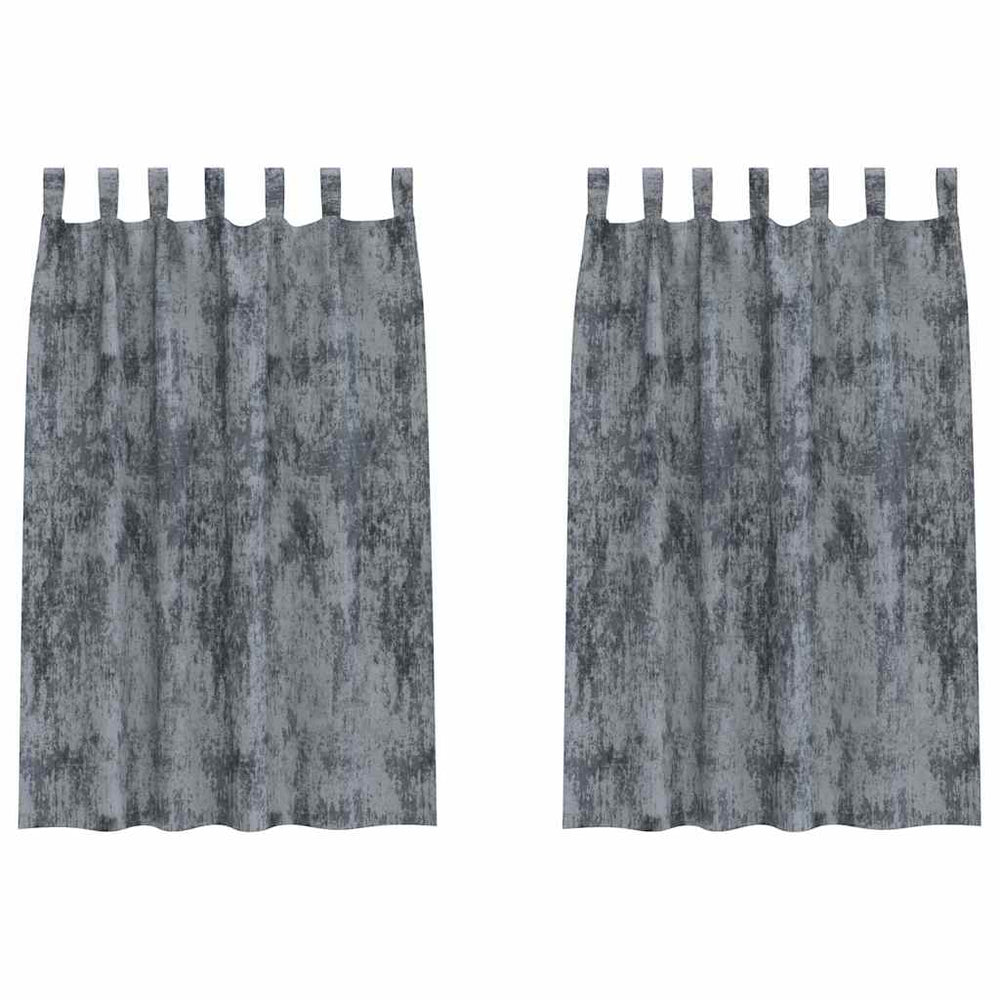 Silbergraue Samtvorhänge, 175x140cm, 2er-Set