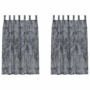 Silbergraue Samtvorhänge, 175x140cm, 2er-Set