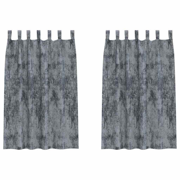 Silbergraue Samtvorhänge, 175x140cm, 2er-Set