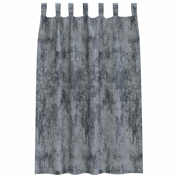 Silbergraue Samtvorhänge, 175x140cm, 2er-Set