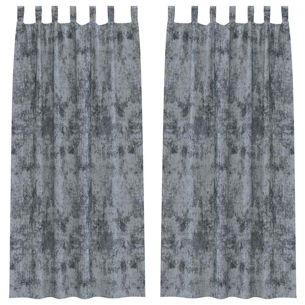 Samtvorhänge Silber Grau 225x140cm, 2er Set