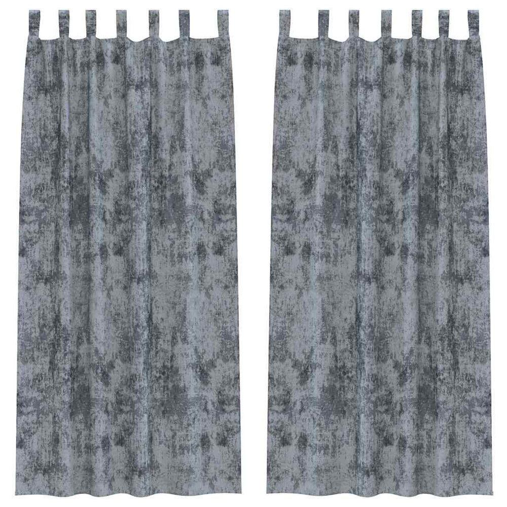 Silbergraue Samtvorhänge, 2er-Set, 245x140 cm