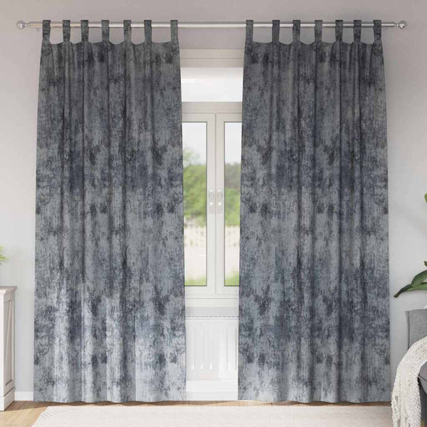 Silber Grau Samtvorhänge 260x140cm, 2er Set