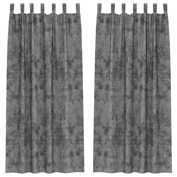 Samtvorhänge Grau 260x140cm, 2er-Set