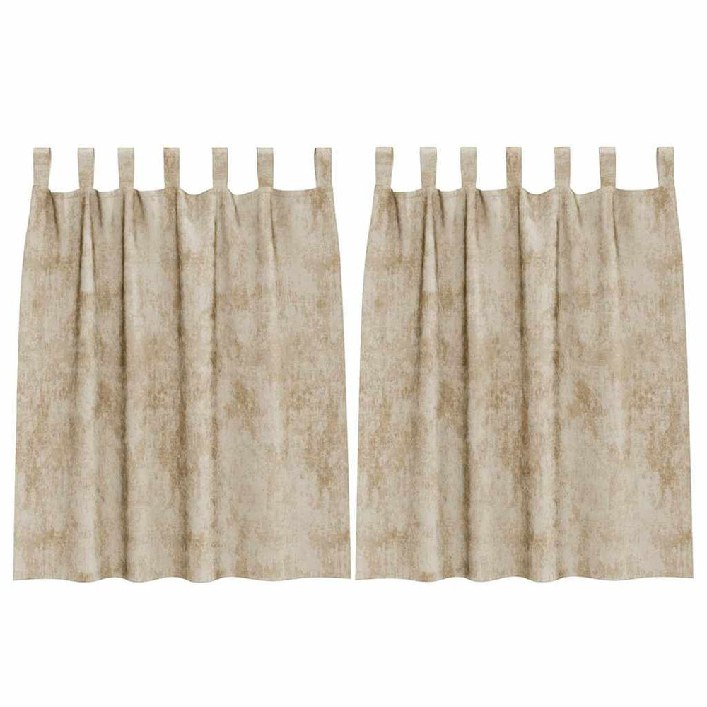 Creme Samtvorhänge 140x140 cm, 2er-Set