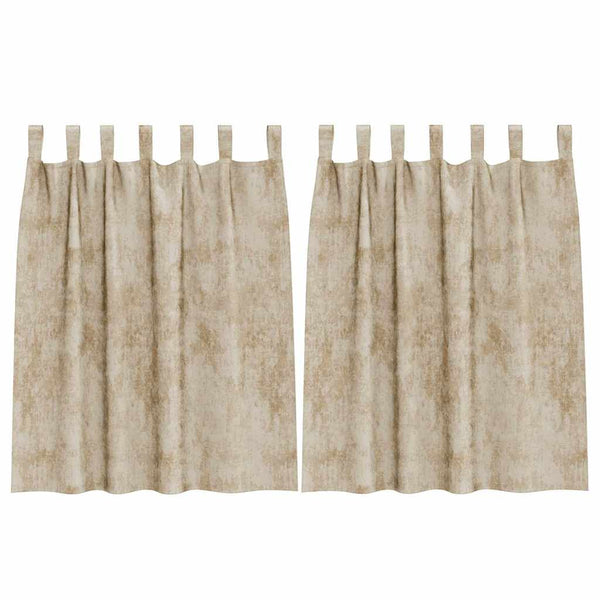 Creme Samtvorhänge 140x140 cm, 2er-Set