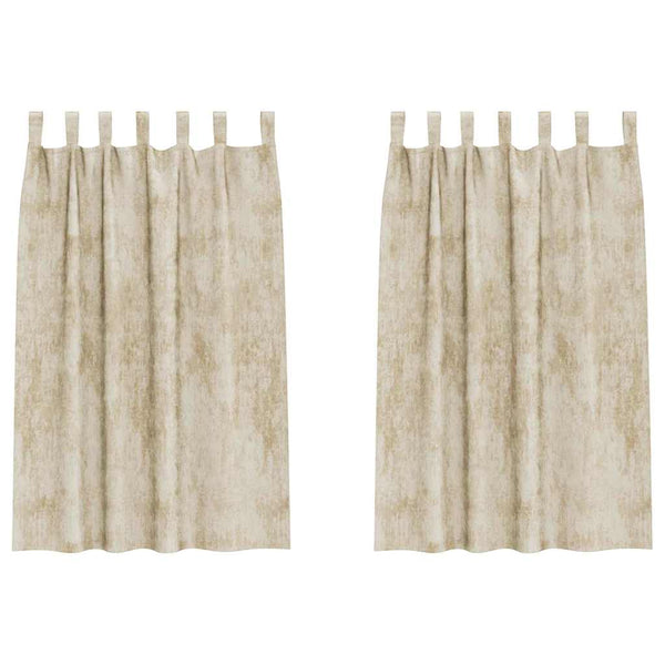 Samtvorhänge Creme 175x140cm, 2er-Set
