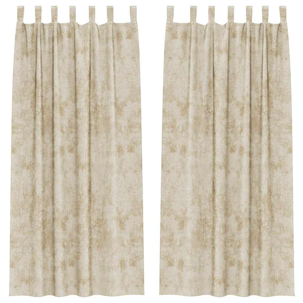 Samtvorhänge Creme 225x140cm, 2er-Set