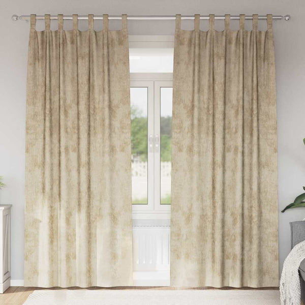 Creme Samtvorhänge 2er-Set 245x140cm