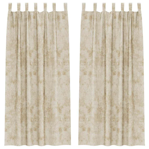 Creme Samtvorhänge 2er-Set 245x140cm