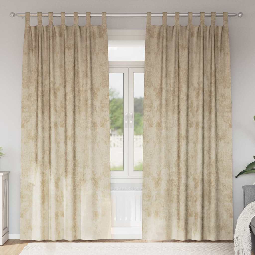 Samtvorhänge Creme 260x140cm, 2er-Set