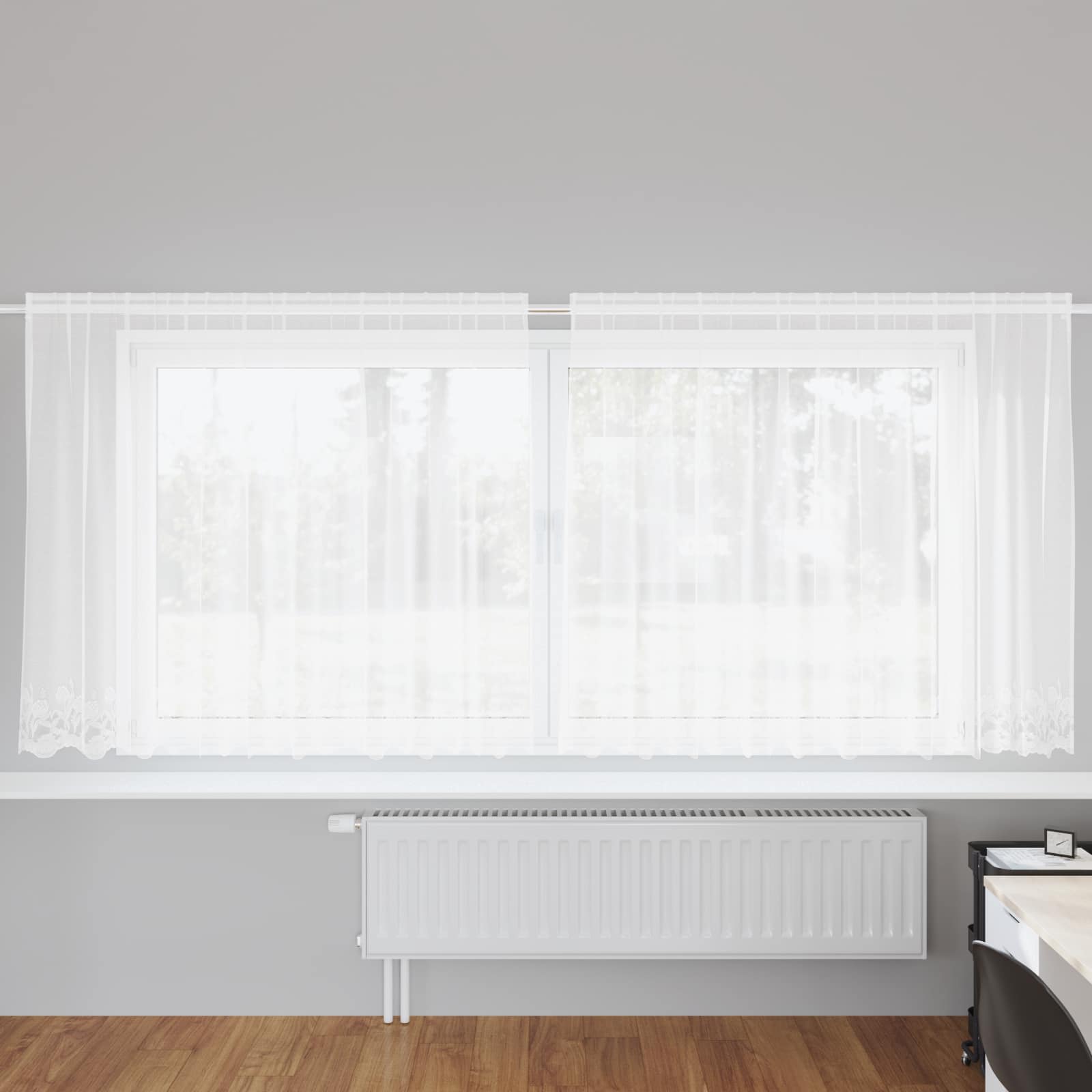 Spitzenvorhang Weiß 300x140 cm