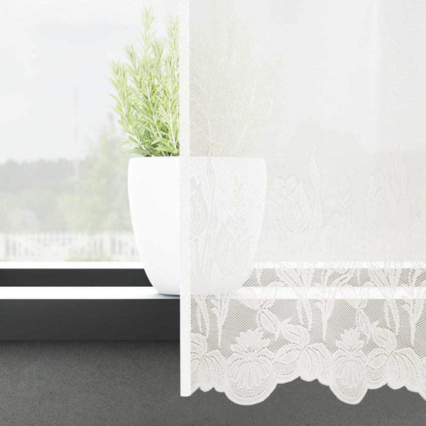 Spitzenvorhang Weiß Floral 140x750cm