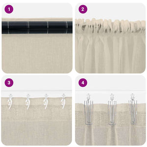 Voile-Vorhang Sand 140x140cm, 2er-Set