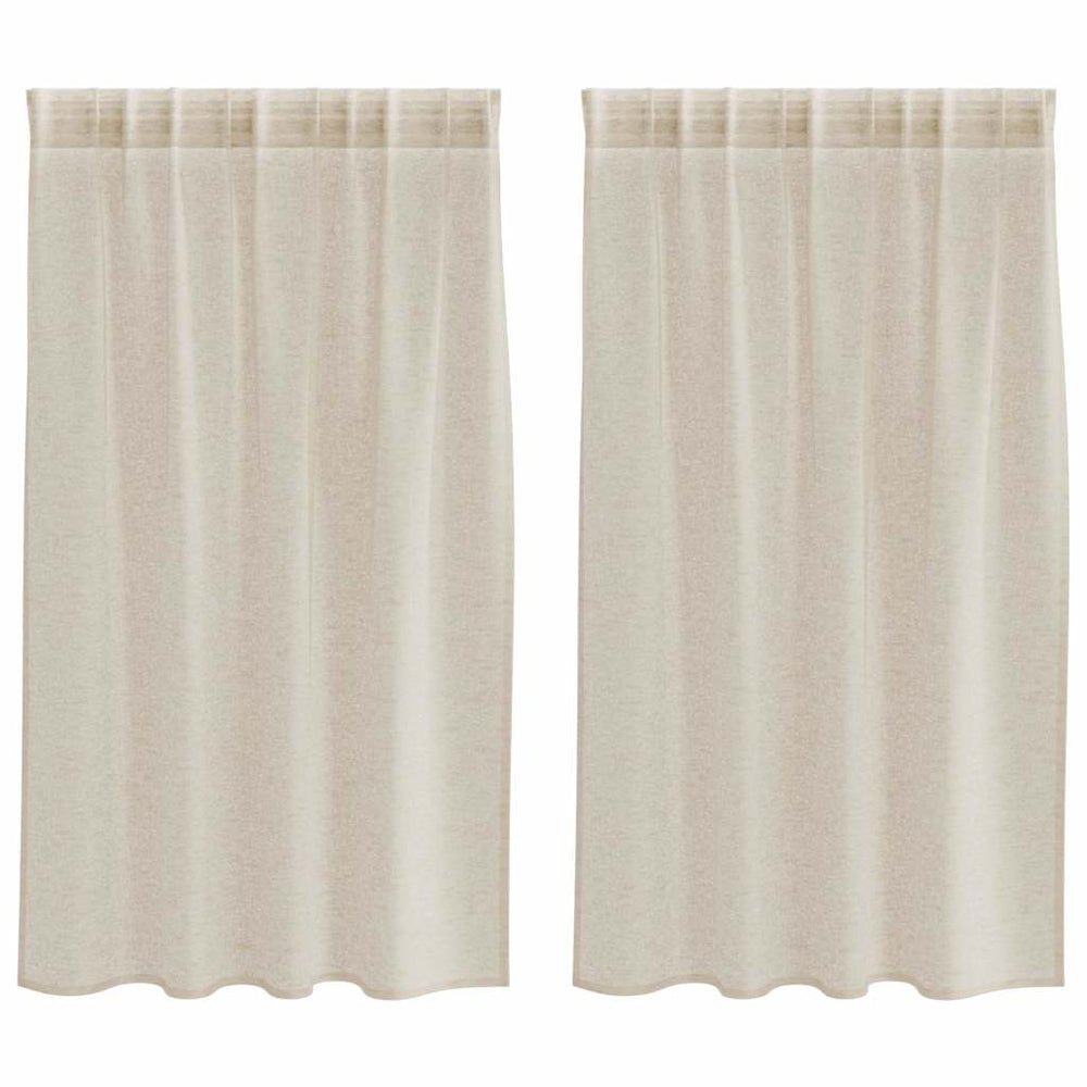 Voile-Vorhang Sand 140x140cm, 2er-Set