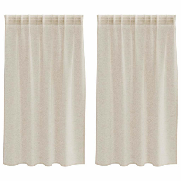 Voile-Vorhang Sand 140x140cm, 2er-Set