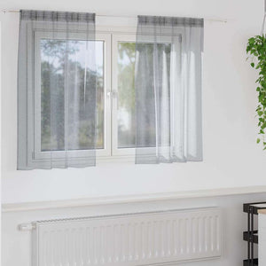 Dunkelgraue Voile-Vorhänge, 140x140 cm, 2er-Set