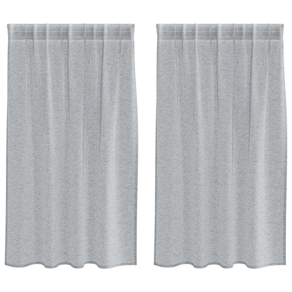 Dunkelgraue Voile-Vorhänge, 140x140 cm, 2er-Set