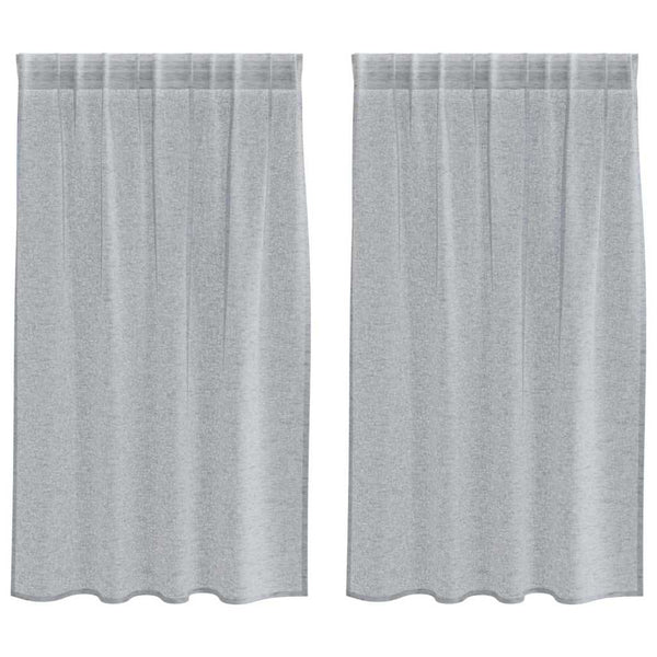 Dunkelgraue Voile-Vorhänge, 140x140 cm, 2er-Set