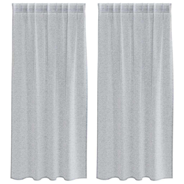 Dunkelgraue Voile-Vorhänge, 175x140cm, 2er-Set