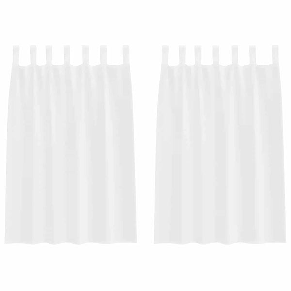 Weiße Voile-Vorhänge, 140x140 cm, 2er-Set
