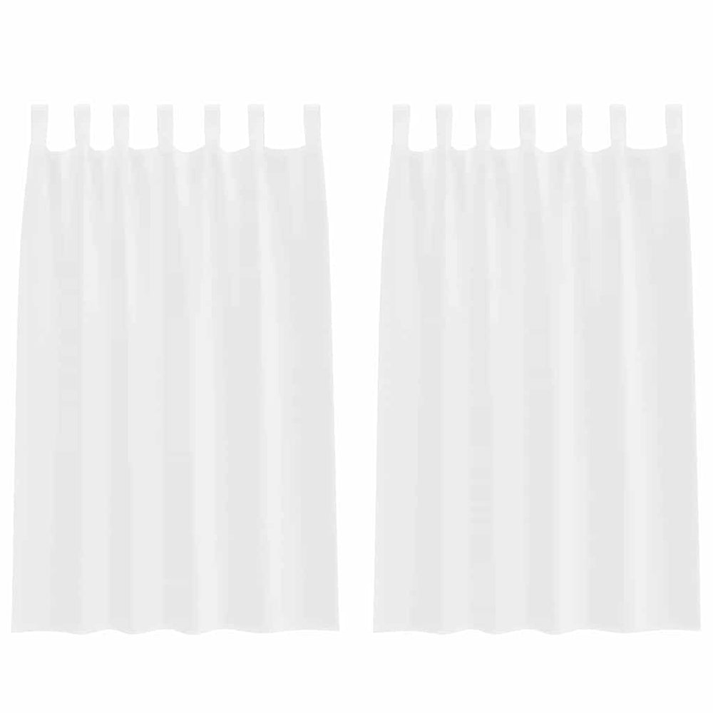 Weiße Voile-Vorhänge, 175 x 140 cm, 2er-Set