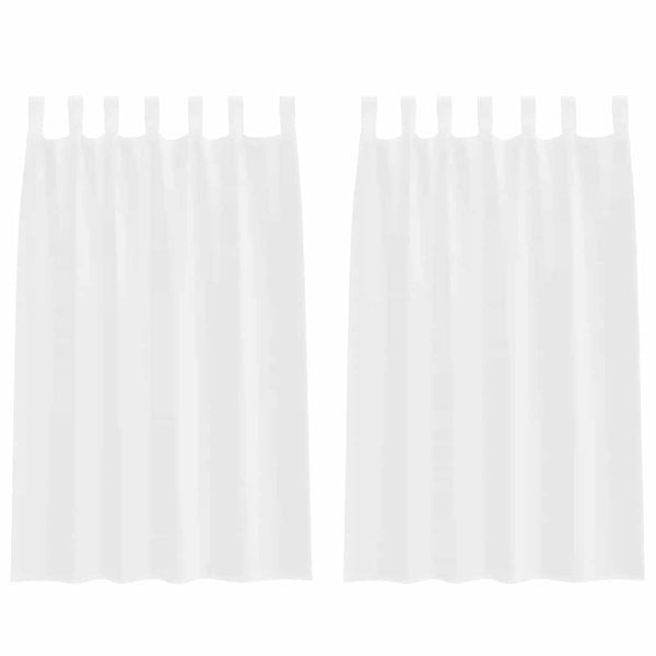 Weiße Voile-Vorhänge, 175 x 140 cm, 2er-Set