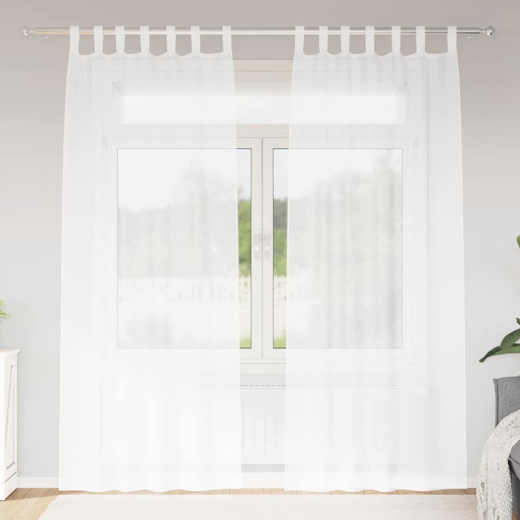 Weiße Voile-Gardinen 2er-Set 245x140cm