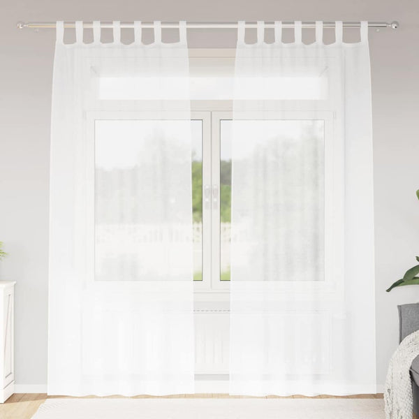 Weiße Voile-Gardinen 2er-Set 260x140cm