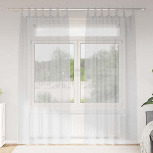 Hellgraue Voile-Vorhänge, 2er-Set, 225x140cm