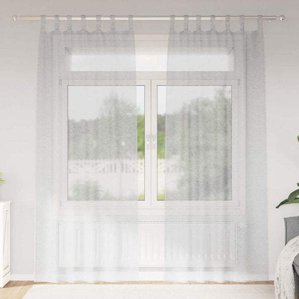 Hellgraue Voile-Vorhänge, 2er-Set, 225x140cm