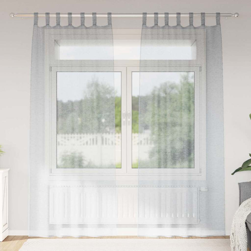 Dunkelgraue Voile-Vorhänge, 2er-Set