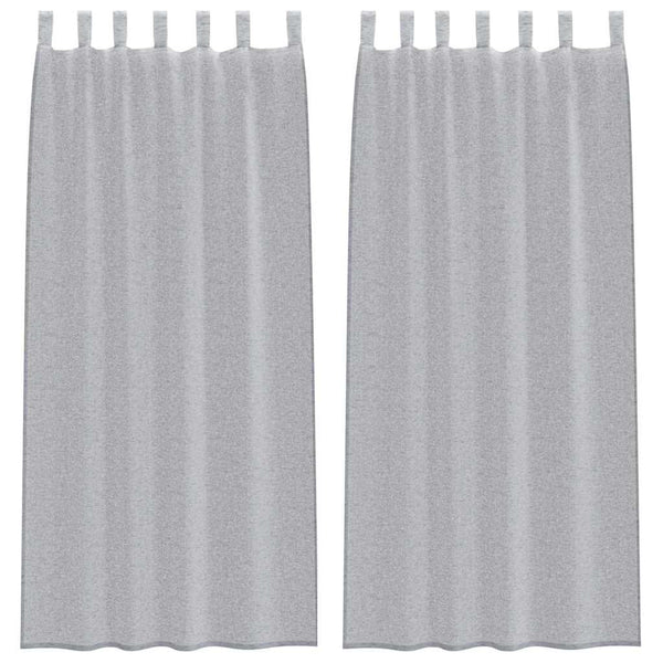 Dunkelgraue Voile-Vorhänge, 2er-Set