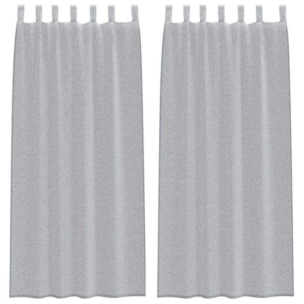 Dunkelgraue Voile-Gardinen, 2er-Set, 245x140 cm