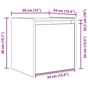 Wand-Nachttische Schwarz, 2er-Set