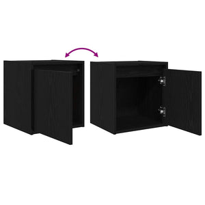 Wand-Nachttische Schwarz, 2er-Set
